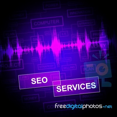 Seo Services Indicates Help Desk And Business Stock Image