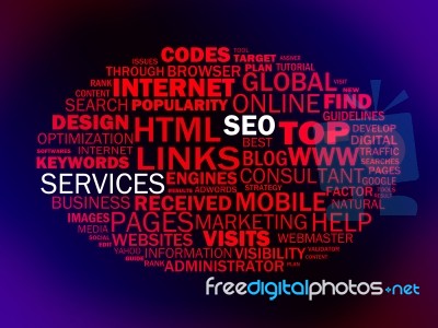 Seo Services Shows Websites Search Engine Optimization Or Optimi… Stock Image