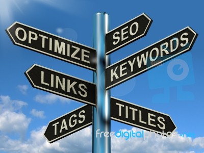 Seo Signpost Stock Image