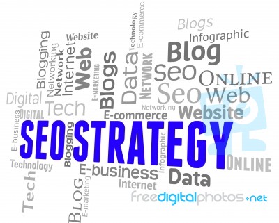 Seo Strategy Represents Search Engine And Optimization Stock Image