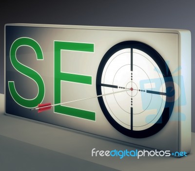 Seo Target Promotes Website And Internet Marketing Stock Image