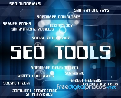 Seo Tools Indicates Gear Web And Appliance Stock Image