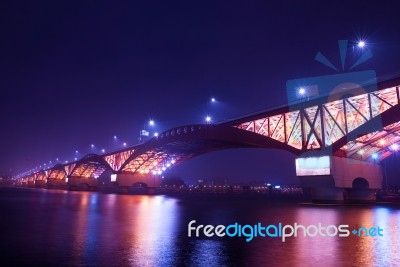 Seongsan Bridge In Korea Stock Photo