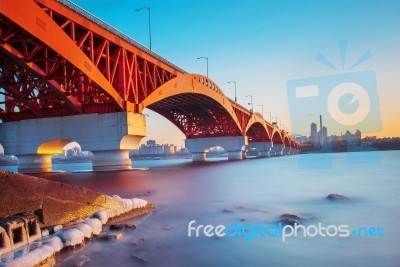 Seongsan Bridge In Korea Stock Photo