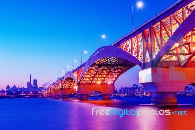 Seongsan Bridge In Korea Stock Photo