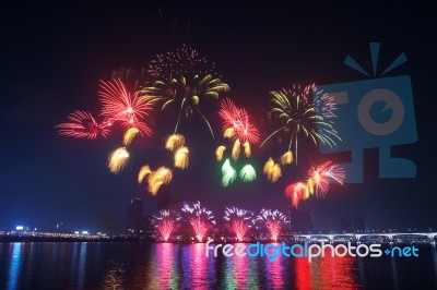 Seoul International Fireworks Festival Stock Photo