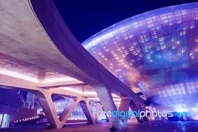 Seoul, South Korea - March 15: Dongdaemun Design Plaza Is A Modern Architecture In Seoul Designed By Zaha Hadid.photo Taken March 15,2015 In Seoul, South Korea Stock Photo