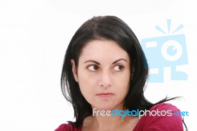 Serious Young Woman Stock Photo