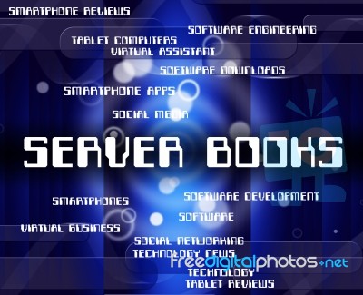 Server Books Means Computer Servers And Fiction Stock Image