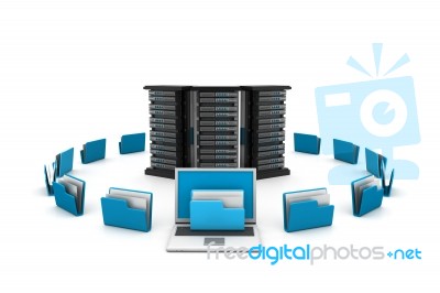 Server With Folders Stock Image