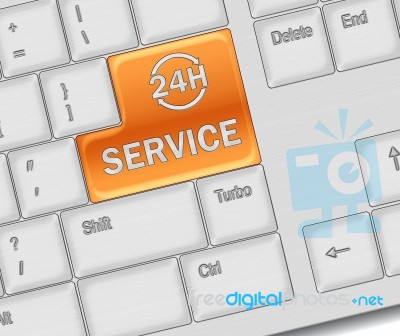 SERVICE 24 Hours Concept Stock Image