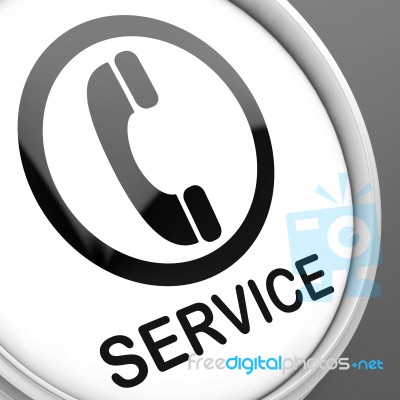 Service  Button Means Call For Customer Help Stock Image