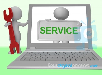 Service Button Means Help Support And Assistance Stock Image