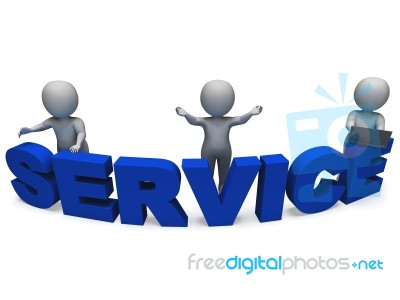 Service Word Shows Assistance Or Helpdesk Stock Image