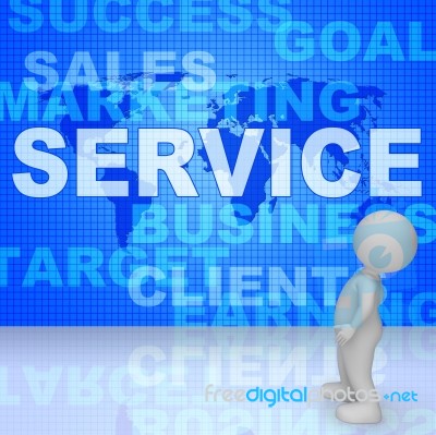 Service Words Means Support Information And Knowledge3d Renderin… Stock Image