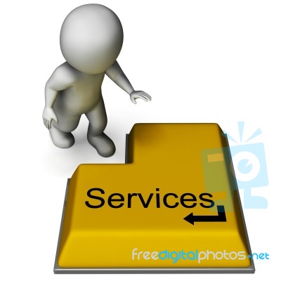 Services Button Showing Assistance Or Maintenance Stock Image