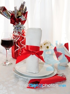 Serving Holiday Table Stock Photo