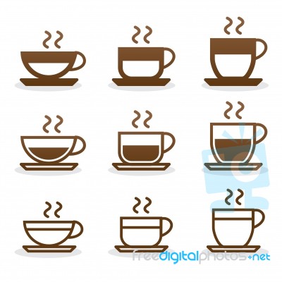 Set Coffee Cups Stock Image