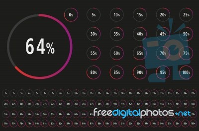 Set Of 0-100 Percentage Diagram Ready To Use Stock Image