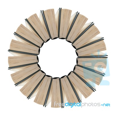 Set Of Books In The Shape Of Flower Stock Photo