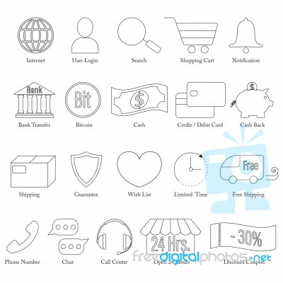 Set Of E-commerce Line Icon Editable Stroke Stock Image