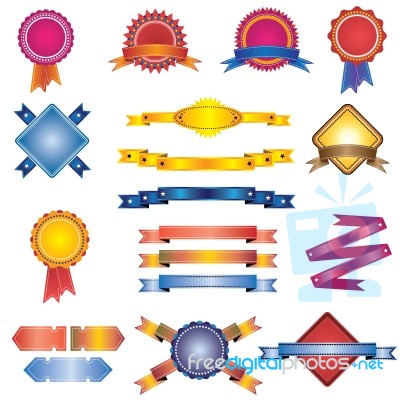 Set Of Labels Badges Ribbons Stock Image