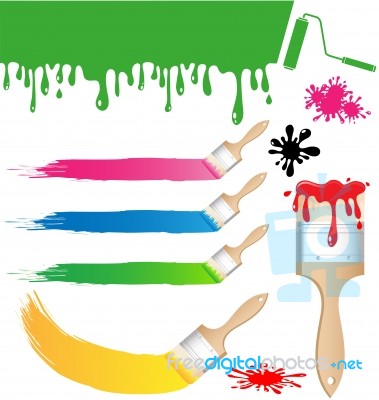 Set Of Paint Brush Stock Image