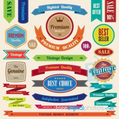 Set Of Retro Vintage Badges And Labels Stock Image