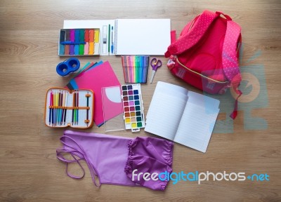 Set Of School Supplies Stock Photo