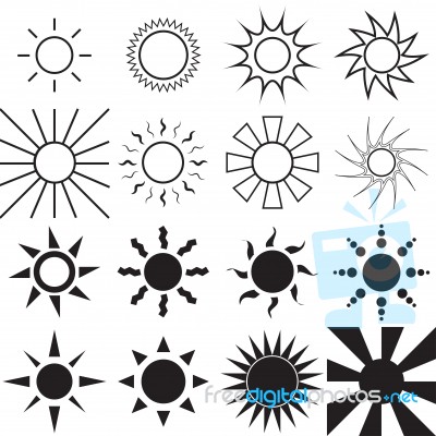 Set Of Sun Icons Stock Image