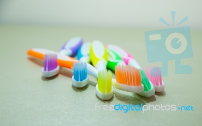 Set Of Tooth Brush Stock Photo