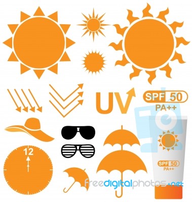 Set Of Uv Sun Protection Stock Image