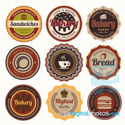 Set Of Vintage Bakery Badges And Labels Stock Image