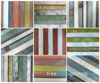 Set Of Wood Texture Background Stock Photo