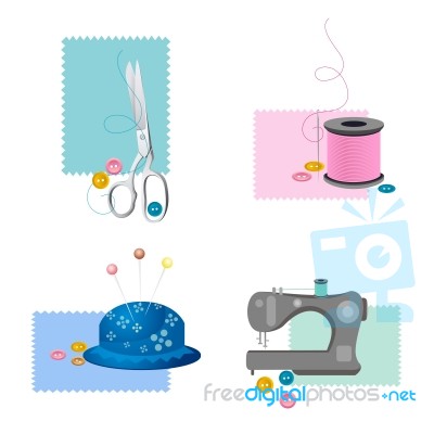 Sewing Icons Stock Image