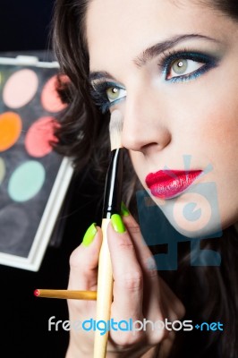 Sexy Beauty Girl With Red Lips Stock Photo