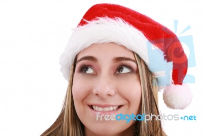 Sexy Girl Wearing Santa Hat Stock Photo Sexy Girl Wearing Santa Hat Stock Photo