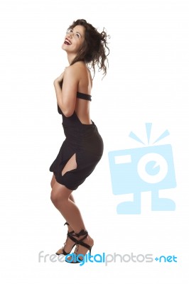 Sexy Lady Posing And Smiling Stock Photo
