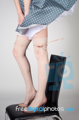 Sexy Long Female Legs Stock Photo