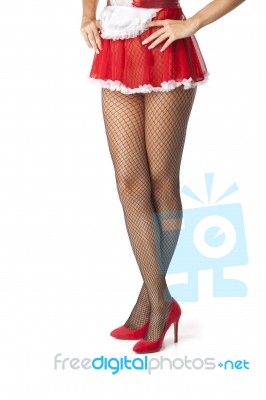 Sexy Maid Legs In Fishnet Stockings Stock Photo Sexy Maid Legs In Fishnet Stockings Stock Photo