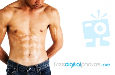 Sexy Shirtless Muscular Male Model,healthy Lifestyle Concept And Ideas  Stock Photo