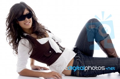 Sexy Teen Posing With Eyeglasses Stock Photo