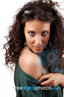 Sexy Woman Showing Her Shoulder Stock Photo