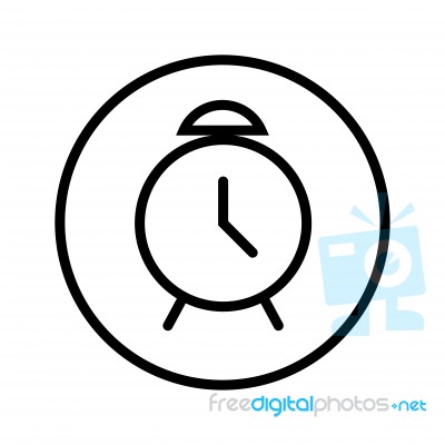 Sg171003- Of Alarm Icon In Circle Line -  Iconic Des Stock Image