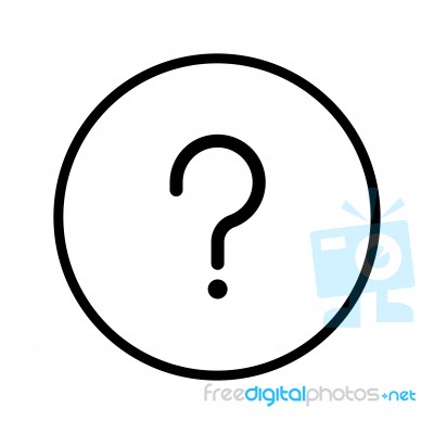 Sg171003- Of Question Icon In Circle Line -  Iconic Stock Image