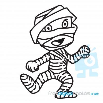 Sg171004-cute Mummy Monster-linear  Stock Image