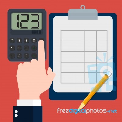 Sg171004a-businessmen Hand Calculating- Flat Design Stock Image