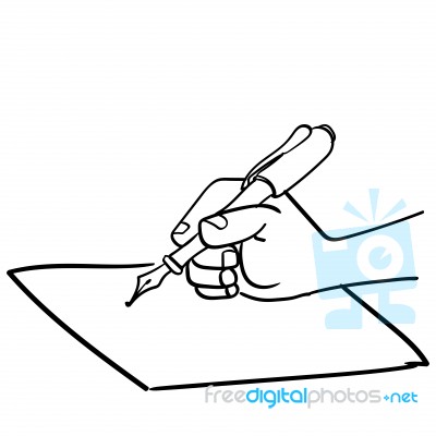 Sg171006-cartoon Hand Writing With Pen- Drawn Stock Image