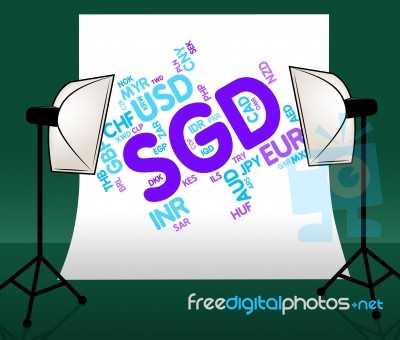 Sgd Currency Represents Foreign Exchange And Banknote Stock Image