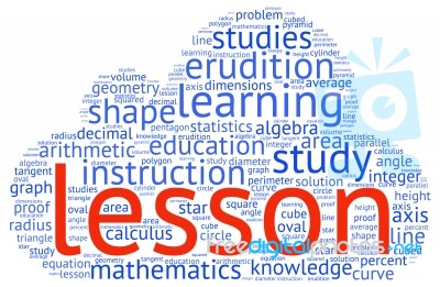 Shapes And Vocabulary, Math Tag Word Cloud Background Stock Image